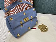 Fortok Valentino Garavani Roman Stud Shoulder Bag Blue 28x 18x 8cm - 5