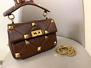 Fortok Valentino Garavani Roman Stud Shoulder Bag Brown 28x 18x 8cm - 1