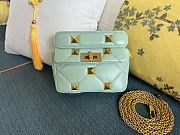 Fortok Valentino Garavani Roman Stud Small Shoulder Bag Mint Turquoise 19 x 13 x 6cm - 1