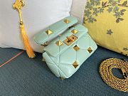 Fortok Valentino Garavani Roman Stud Small Shoulder Bag Mint Turquoise 19 x 13 x 6cm - 2