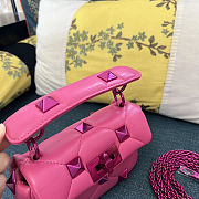 Fortok Valentino Garavani Roman Stud Small Shoulder Bag Hot Pink 19 x 13 x 6cm - 6