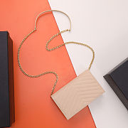 Fortok Saint Laurent Classic Cassandre Chain Wallet Beige 19x11.5x4cm - 6