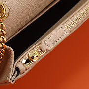 Fortok Saint Laurent Classic Cassandre Chain Wallet Beige 19x11.5x4cm - 5