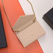 Fortok Saint Laurent Classic Cassandre Chain Wallet Beige 19x11.5x4cm - 3