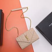 Fortok Saint Laurent Envelope Flap Bag Beige 21x13x6cm - 1