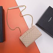 Fortok Saint Laurent Envelope Flap Bag Beige 21x13x6cm - 4