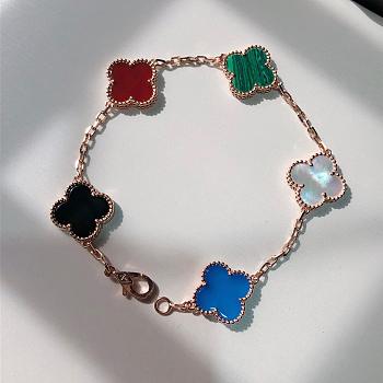 Fortok Van Cleef & Arpels Alhambra Multicolor Clover Bracelet