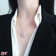 Fortok Swarovski Swan Pendant Silver/ White - 6