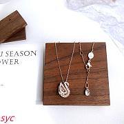 Fortok Swarovski Swan Pendant Rose Gold/ Pink - 4