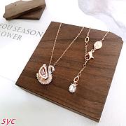 Fortok Swarovski Swan Pendant Rose Gold/ Pink - 3