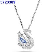 Fortok Swarovski Swan Pendant Silver/ Blue - 1
