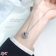 Fortok Swarovski Swan Pendant Silver/ Blue - 6