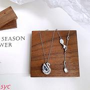 Fortok Swarovski Swan Pendant Silver/ Blue - 4