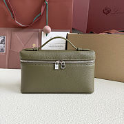 Fortok Extra Pocket L19 Grained Calfskin Olive Green 11 x 19 x 6.5 cm - 1