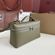 Fortok Extra Pocket L19 Grained Calfskin Olive Green 11 x 19 x 6.5 cm - 4