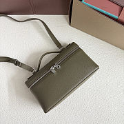 Fortok Extra Pocket L19 Grained Calfskin Olive Green 11 x 19 x 6.5 cm - 3