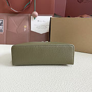 Fortok Extra Pocket L19 Grained Calfskin Olive Green 11 x 19 x 6.5 cm - 2