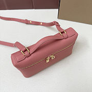 Fortok Extra Pocket L19 Grained Calfskin Dark Bubblegum 11 x 19 x 6.5 cm - 2