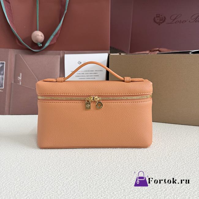 Fortok Extra Pocket L19 Grained Calfskin Cinnamon Orange 11 x 19 x 6.5 cm - 1
