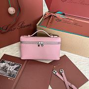 Fortok Extra Pocket L19 Grained Calfskin Light Pink 11 x 19 x 6.5 cm - 1