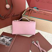 Fortok Extra Pocket L19 Grained Calfskin Light Pink 11 x 19 x 6.5 cm - 2
