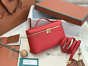 Fortok Extra Pocket L19 Grained Calfskin Red 11 x 19 x 6.5 cm - 6