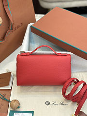 Fortok Extra Pocket L19 Grained Calfskin Red 11 x 19 x 6.5 cm - 3