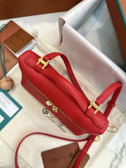 Fortok Extra Pocket L19 Grained Calfskin Red 11 x 19 x 6.5 cm - 2