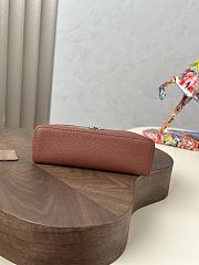 Fortok Extra Pocket L19 Grained Calfskin Loro Piana Kummel 11 x 19 x 6.5 cm - 5