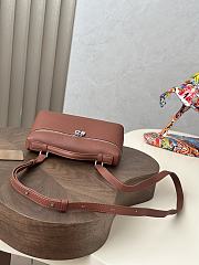 Fortok Extra Pocket L19 Grained Calfskin Loro Piana Kummel 11 x 19 x 6.5 cm - 2