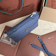 Fortok Extra Pocket L19 Grained Calfskin Navy Blue 11 x 19 x 6.5 cm - 6