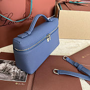 Fortok Extra Pocket L19 Grained Calfskin Navy Blue 11 x 19 x 6.5 cm - 3
