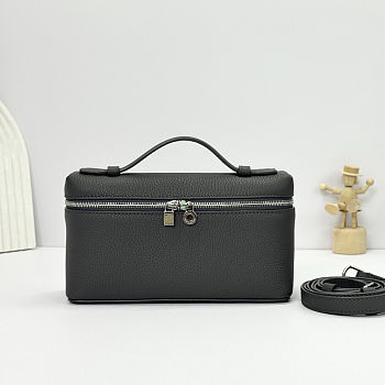 Fortok Extra Pocket L19 Grained Calfskin London Grey 11 x 19 x 6.5 cm