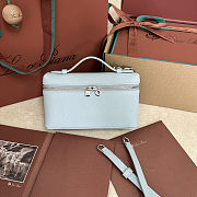 Fortok Extra Pocket L19 Grained Calfskin Powder Blue 11 x 19 x 6.5 cm - 1