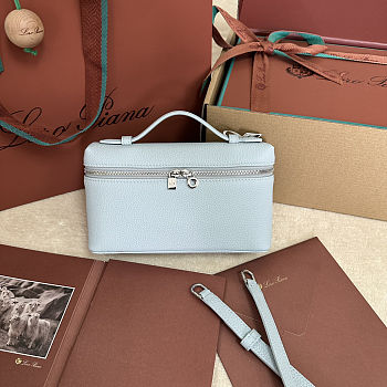 Fortok Extra Pocket L19 Grained Calfskin Powder Blue 11 x 19 x 6.5 cm