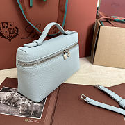 Fortok Extra Pocket L19 Grained Calfskin Powder Blue 11 x 19 x 6.5 cm - 5