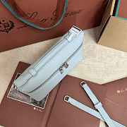 Fortok Extra Pocket L19 Grained Calfskin Powder Blue 11 x 19 x 6.5 cm - 2