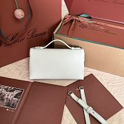 Fortok Extra Pocket L19 Grained Calfskin White 11 x 19 x 6.5 cm - 5