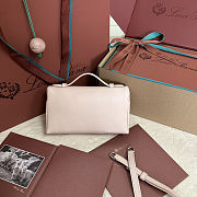 Fortok Extra Pocket L19 Grained Calfskin Powder Pink 11 x 19 x 6.5 cm - 4