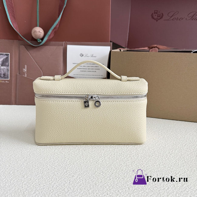Fortok Extra Pocket L19 Grained Calfskin Baby Yellow 11 x 19 x 6.5 cm - 1