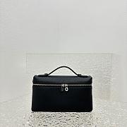 Fortok Extra Pocket L19 Grained Calfskin Black 11 x 19 x 6.5 cm - 2