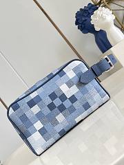 Fortok Louis Vuitton Dopp Kit Denim Blue Damoflage Coated Canvas 23 x 13 x 12cm - 4