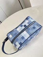 Fortok Louis Vuitton Dopp Kit Denim Blue Damoflage Coated Canvas 23 x 13 x 12cm - 3