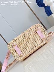 Fortok Louis Vuitton Capucines Mini Rattan Handbag Pink 21 x 13.6 x 8cm - 4