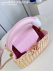 Fortok Louis Vuitton Capucines Mini Rattan Handbag Pink 21 x 13.6 x 8cm - 3