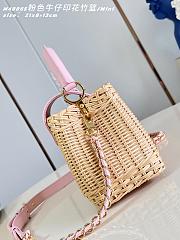 Fortok Louis Vuitton Capucines Mini Rattan Handbag Pink 21 x 13.6 x 8cm - 2