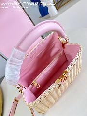 Fortok Louis Vuitton Capucines Rattan Handbag Pink 27 x 17.3 x 9cm - 5