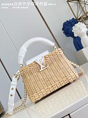 Fortok Louis Vuitton Capucines Mini Rattan Handbag White 21 x 13.6 x 8cm - 1