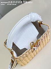 Fortok Louis Vuitton Capucines Mini Rattan Handbag White 21 x 13.6 x 8cm - 3