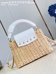Fortok Louis Vuitton Capucines Mini Rattan Handbag White 21 x 13.6 x 8cm - 2